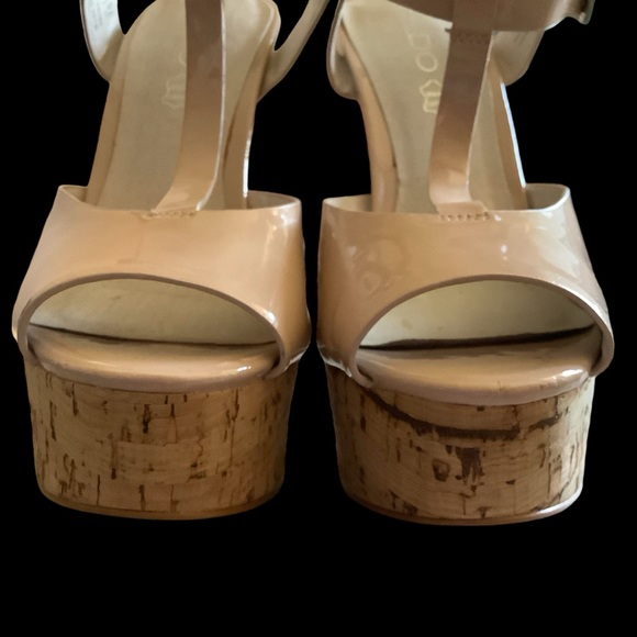 ALDO JESTER NUDE T-STRAP PLATFORM HIGH HEELS/ Size 7.5 - Picture 8 of 15
